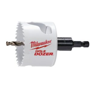 Milwaukee 2-1/2 in. Hole Dozer Bi-Metal Hole Saw with 3/8 in. Arbor & Pilot Bit