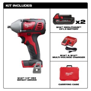 Milwaukee M18 18-Volt Lithium-Ion Cordless 3/8 in. Impact Wrench W/ Friction Ring W/(2) 1.5Ah Batteries, Charger, Hard Case
