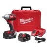 Milwaukee M18 18-Volt Lithium-Ion Cordless 1/2 in. Impact Wrench W/ Pin Detent Kit W/(2) 3.0Ah Batteries, Charger & Hard Case