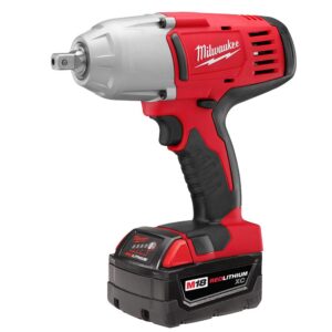 Milwaukee M18 18-Volt Lithium-Ion Cordless 1/2 in. Impact Wrench with Pin Detent Kit with (2) 3.0Ah Batteries, Charger & Hard Case