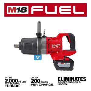 Milwaukee M18 FUEL 18-Volt Lithium-Ion Brushless Cordless 1 in. Impact Wrench with D-Handle Kit with Two 12.0 Ah Batteries