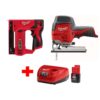 Milwaukee M12 12-Volt Lithium-Ion Cordless Jig Saw and 3/8 in. Crown Stapler Combo Kit W/ (1) 2.0Ah Battery and Charger