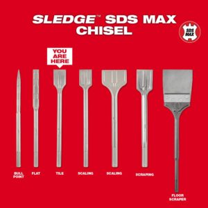 Milwaukee 2 in. x 15 in. SDS-Max SLEDGE Steel Tile Chisel Bit