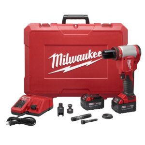 Milwaukee M18 18-Volt Lithium-Ion Cordless FORCE LOGIC Knockout Kit with (2) 3.0Ah Batteries, Charger, Hard Case