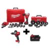 Milwaukee M18 18-Volt Lithium-Ion Cordless 1/2 in.- 4 in. Force Logic Knockout Tool Kit /W FUEL Hammer Drill & 5.0 Ah Battery