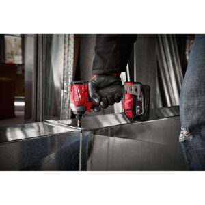 Milwaukee M18 18-Volt Lithium-Ion 1/2 in. to 4 in. Force Logic 6 Ton Cordless Knockout Tool Kit W/ Impact Driver & Step Bits