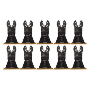 Milwaukee 2-1/2 in. Titanium Bi-Metal Universal Fit Wood and Metal Cutting Oscillating Multi-Tool Blade (10-Pack)