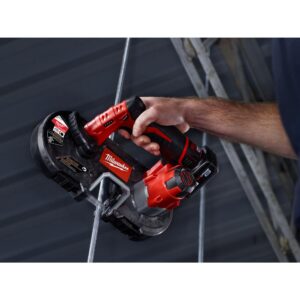 Milwaukee M12 12-Volt Lithium-Ion Cordless Sub-Compact Band Saw and 3/8 in. Ratchet Combo Kit W/ (1) 2.0Ah Battery and Charger