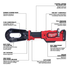Milwaukee M18 18-Volt 15-Ton Lithium-Ion Cordless FORCE LOGIC Utility Crimper with 2-Batteries, Charger Tool Bag