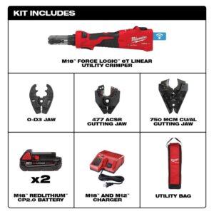 Milwaukee M18 18-Volt Lithium-Ion Cordless FORCE LOGIC 6-Ton Utility Crimping Kit with O-D3 Jaw