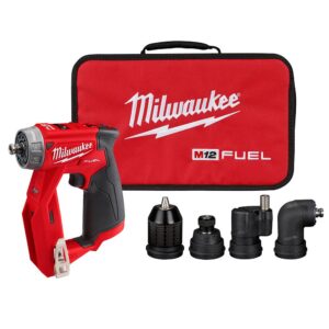 Milwaukee M12 FUEL 12-Volt Lithium-Ion Brushless Cordless 4-in-1 Installation 3/8 in. Drill Driver with 4 Tool Head (Tool-Only)
