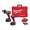 Milwaukee M18 FUEL 18-Volt Lithium-Ion Brushless Cordless Hammer Drill and Impact Driver Combo Kit (2-Tool) with Two 5Ah Batteries