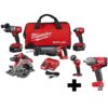 Milwaukee M18 FUEL 18-Volt Lithium-Ion Brushless Cordless Combo Kit (5-Tool) with M18 FUEL Mid Torque 1/2 in. Impact Wrench