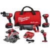 Milwaukee M18 FUEL 18-Volt Lithium-Ion Brushless Cordless Combo Kit (5-Tool) W/ (2) 5.0 Ah Batteries, (1) Charger, (1) Tool Bag