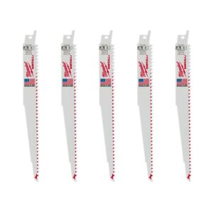 Milwaukee 9 in. 5 TPI Wood Cutting SAWZALL Reciprocating Saw Blades (5-Pack)