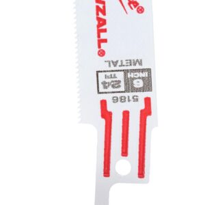 Milwaukee 6 in. 24 Teeth per in. Thin Metal Cutting SAWZALL Reciprocating Saw Blades (5 Pack)