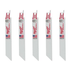 Milwaukee 6 in. 24 Teeth per in. Thin Metal Cutting SAWZALL Reciprocating Saw Blades (5 Pack)