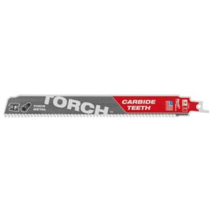 Milwaukee 9 in. 7 TPI TORCH Carbide Teeth Thick Metal Cutting SAWZALL Reciprocating Saw Blade (3 Pack)