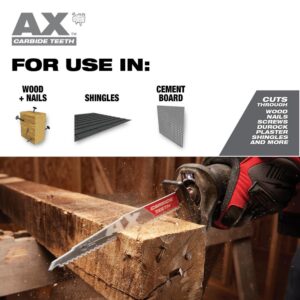 Milwaukee SAWZALL Demolition Wood and Metal Cutting Reciprocating Saw Blade Set (13-Piece) w/ 9 in. AX Carbide Teeth Blade
