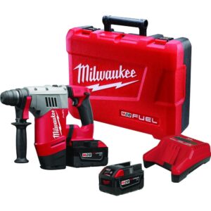 Milwaukee M28 FUEL 28-Volt Lithium-Ion Brushless 1-1/8 in. SDS Plus Rotary Hammer w/ Dust Extractor Kit w/(2) 3.0Ah Batteries