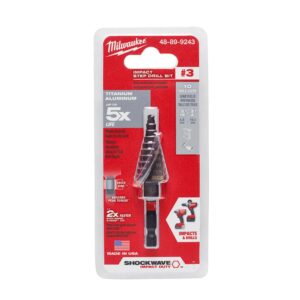 Milwaukee 3/16 in. - 3/4 in. #3 Shockwave Impact Duty Titanium Step Bit