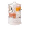 Mind Reader 2-Gal. Clear Beverage Dispenser 2-Tier Stackable and 4-Compartment Drink Holder with Lids