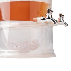 Mind Reader 2-Gal. Clear Beverage Dispenser 2-Tier Stackable and 4-Compartment Drink Holder with Lids