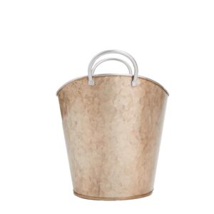 Mind Reader Brown Cooper Plated Galvanized Beverage and Ice Tub Bucket with Handle