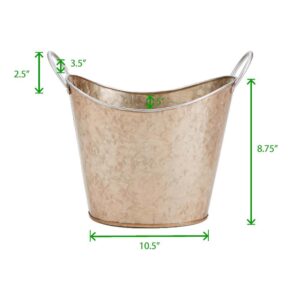 Mind Reader Brown Cooper Plated Galvanized Beverage and Ice Tub Bucket with Handle