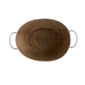 Mind Reader Brown Cooper Plated Galvanized Beverage and Ice Tub Bucket with Handle
