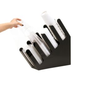 Mind Reader Fancy 80-Cup 4-Compartment Black Acrylic Condiment Organizer