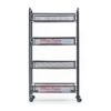 Mind Reader Roll 4-Shelf Rolling Black Metal Mesh Coffee Cart