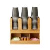 Mind Reader Brown 6 Compartment Upright Coffee Condiment and Cup Organizer