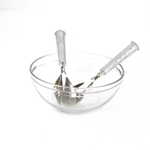 Mind Reader Silver Stainless Steel Salad Server Utensils Set Spoon and Fork Set
