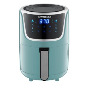 GoWISE USA 1. 7- qt. , 2.0 qt. Max Mint/Silver Electric Mini Air Fryer with Digital Touchscreen + Recipe Book