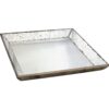 A & B Home 20 in. x 20 in. Decorative Glass Tray in Rustic White