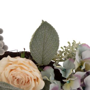 Glitzhome 22 in. Dia Artificial Hydrangea Rose Wreath