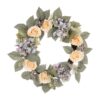 Glitzhome 22 in. Dia Artificial Hydrangea Rose Wreath