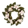 Glitzhome 24 in. Dia Artificial Magnolia Wreath