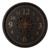 Glitzhome 22.83 in. D Morden Oversized Metal Wall Clock with Moving Gears