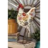 LITTON LANE 10 in. x 17 in. Rustic Iron Chicken Decor in Distressed Iron