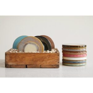 3R Studios 12-Piece Round Stoneware Trivet Serving Board Set