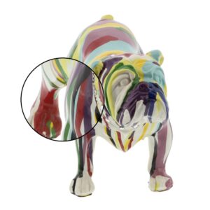 LITTON LANE 6 in. x 11 in. Decorative Bulldog Sculpture in Colored Polystone