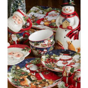 Certified International Magic of Christmas Snowman 22 oz. Multicolored Earthenware Ice Cream Bowl (Set of 4)