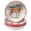 Certified International Winter Forest Multicolored Earthenware 36 oz. Soup Bowl (Set of 4)
