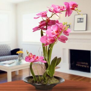 National Tree Company 17 in. Pink Orchid Flowers