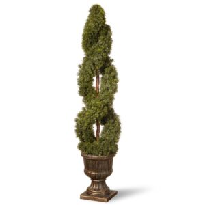 National Tree Company 54 in. Double Cedar Spiral Tree with Decorative Urn
