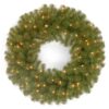 National Tree Company 24 in. North Valley Spruce Artificial Wreath with Clear Lights