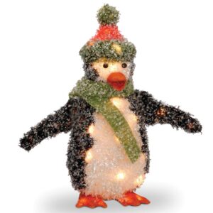 National Tree Company Pre-Lit 18 in. Tinsel Penguin
