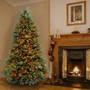 National Tree Company 7.5 ft. Pre-Lit Dunhill Fir Hinged Artificial Christmas Tree with Multi-Color Lights